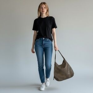 JINGPIN - MULTI TONE BROWN FAUX LEATHER BOHO STYLE - SHOULDER BAG / PURSE - S2‎